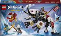LEGO NINJAGO speelset met Zilvar, Grimtak, een rode draak en het drakenbeest met witte en grijze kleuren en gouden details.