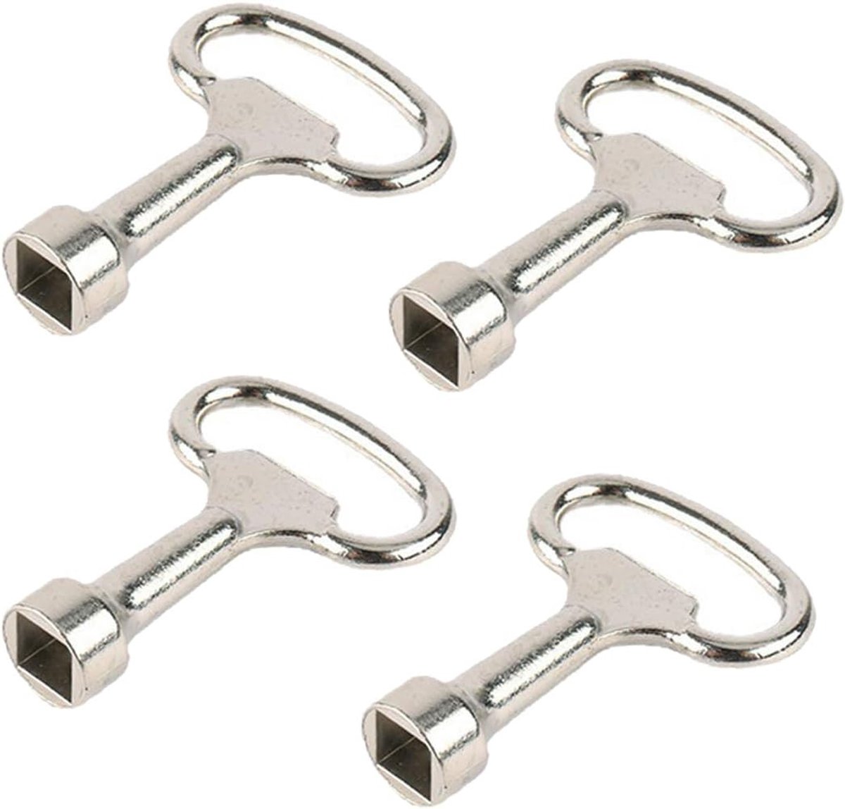 Multifunctionele Vierkante Sleutelset voor Elektrische Kasten, Gaswater en Stroommeter Box - 4 Stuks van Zinklegering (13 x 8 x 8 mm)