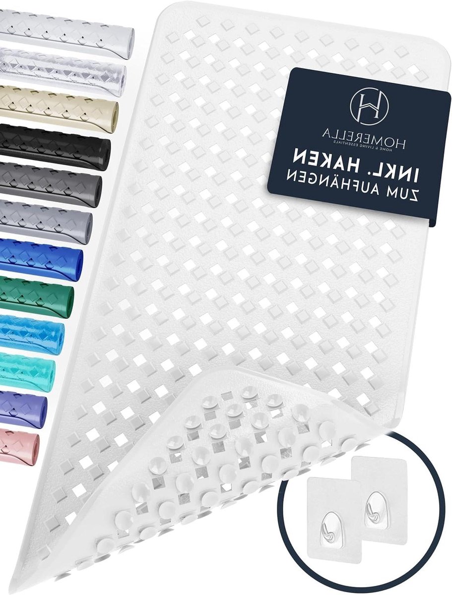 Badkuipmat Antislip - Douchemat Veilig - Veilig Douchen - Meer dan 250 Zuignappen - 88x39 cm - Wit