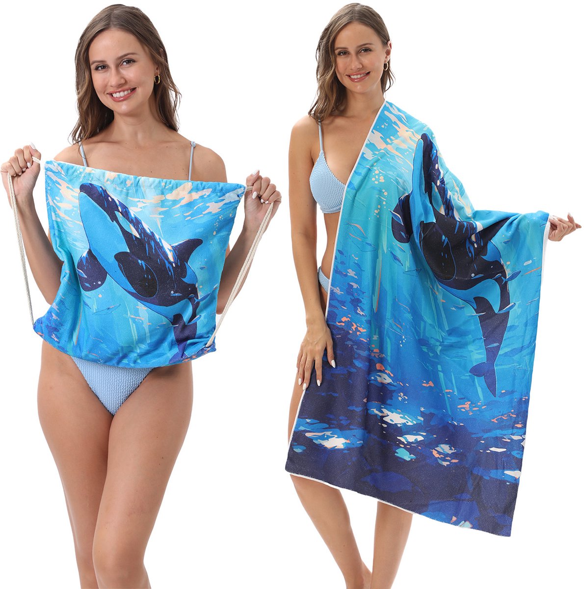 OYLCDI Strandlaken - 2-in-1 opvouwbare rugzak - Microvezel 160x80cm - Zandafstotend