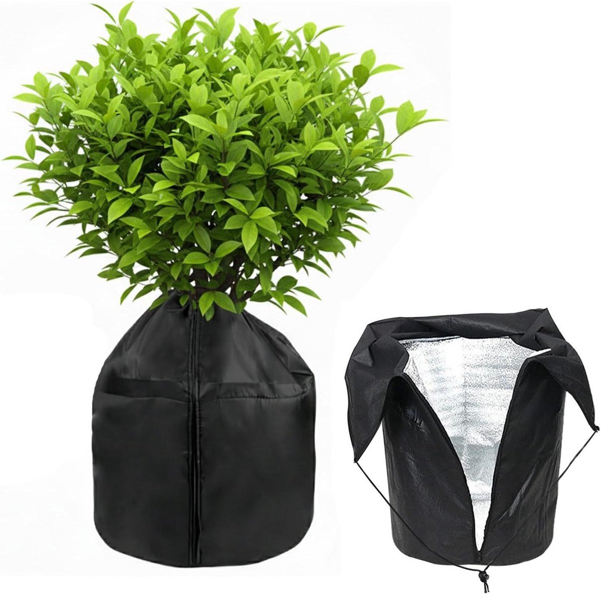 Winter Plantenhoes - Isolatie Zakken - Bescherming tegen Vorst - Met Trekkoord - 65x70cm - Grijs