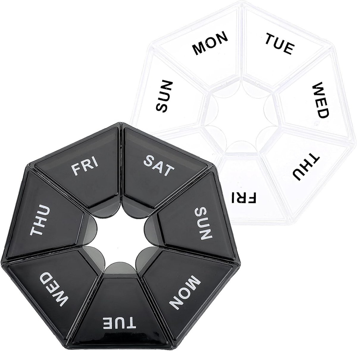 7 Dagen Medicijnen Organizer, 2 Stuks Pillendoos, Dagelijkse Pillenhouder voor Vitamines en Supplementen, Compact en Draagbaar voor Reizen