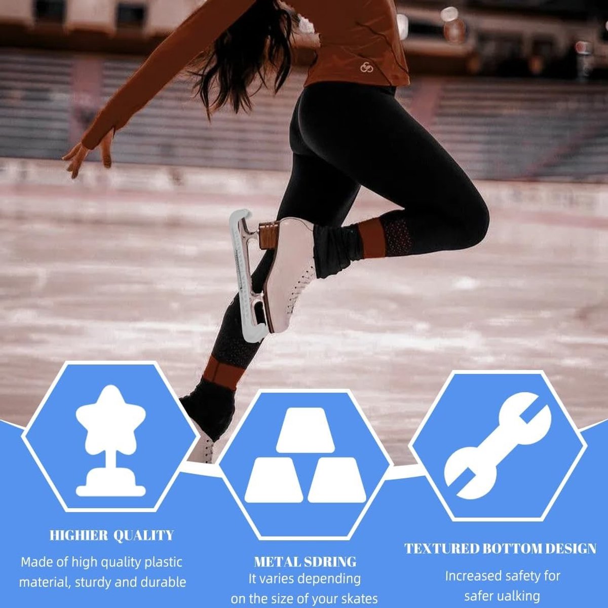 Verstelbare Schaats Pads voor IJs- en Kunstschaatsen, Geschikt voor Kinderen en Volwassenen, Universele Stijl, Wit, Comfortabel en Duurzaam