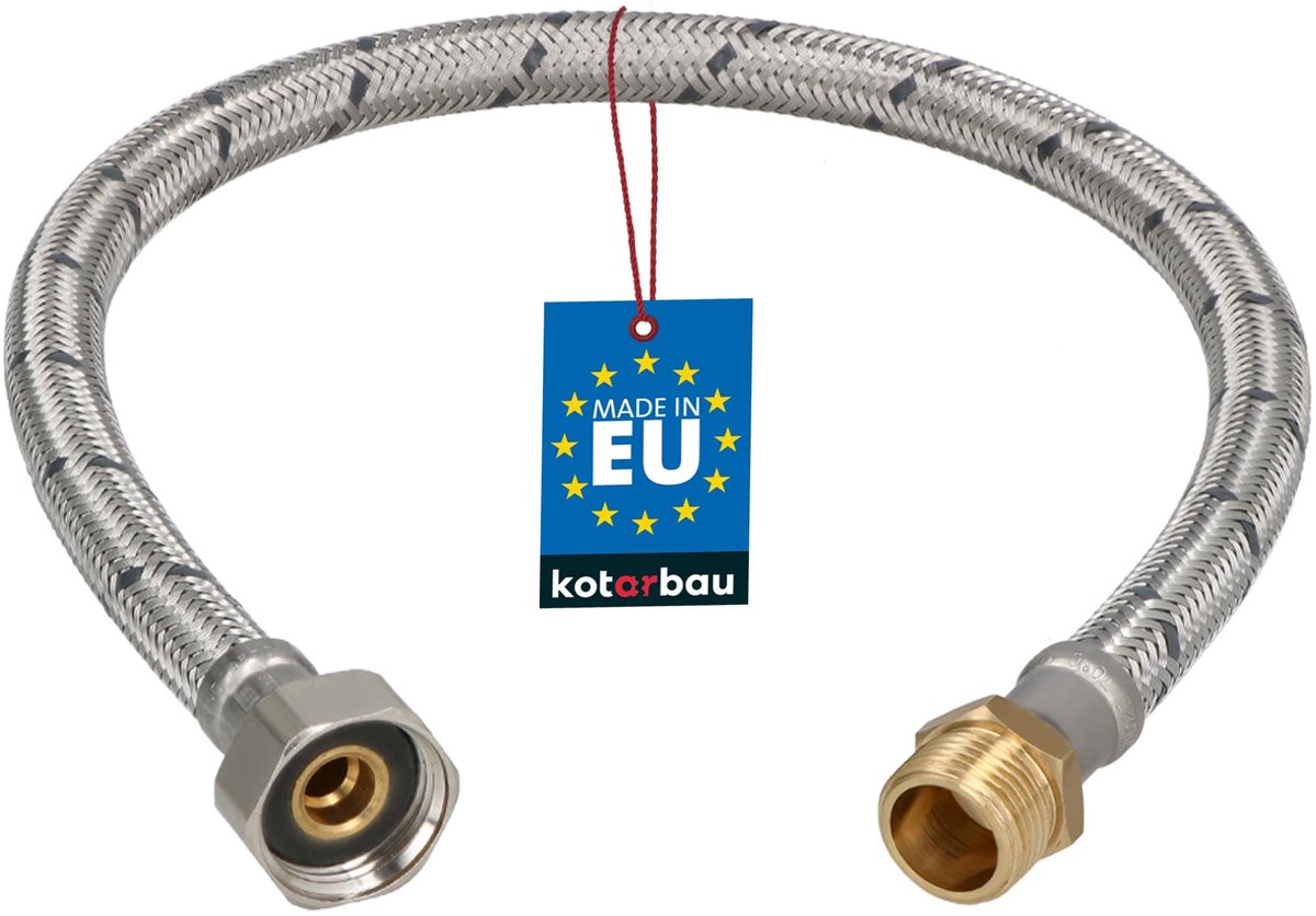 KOTARBAU® Flexibele Aansluitslang 1/2"x3/8" - Sanitaire Aansluitslang 50 cm - Flexibele Kraanslang - Buitendraad x Binnendraad - Aansluitslang Armatuur - Gevlochten Roestvrijstalen Aansluitslang