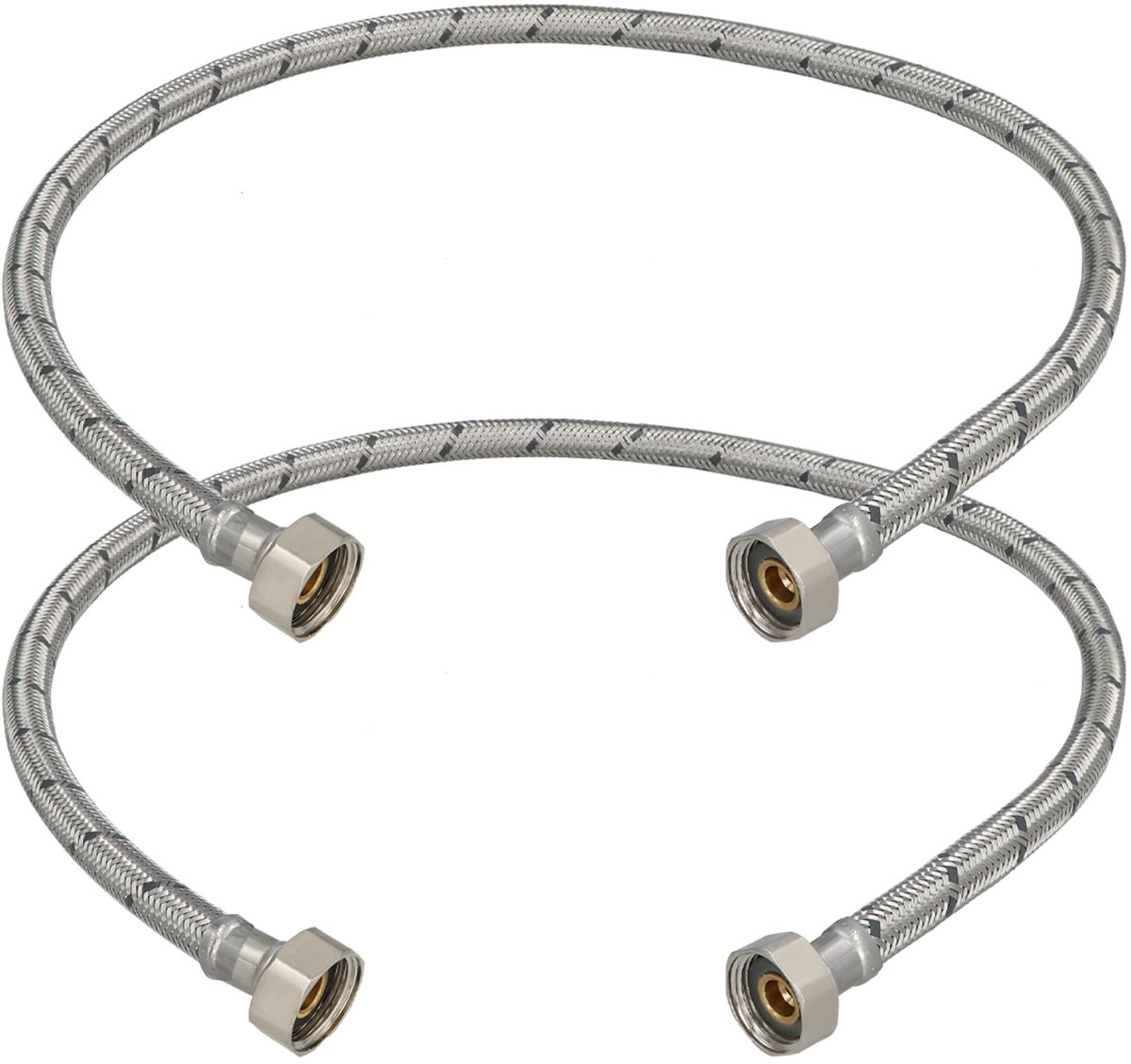 KOTARBAU® 2 Stuks - Flexibele Aansluitslang 1/2" x 1/2" - Flexibele Kraanslang 80 cm - Sanitaire Aansluitslang - Flexibele Verbindingsslang - Aansluitslang Armatuur - met Roestvrijstalen Vlechtwerk