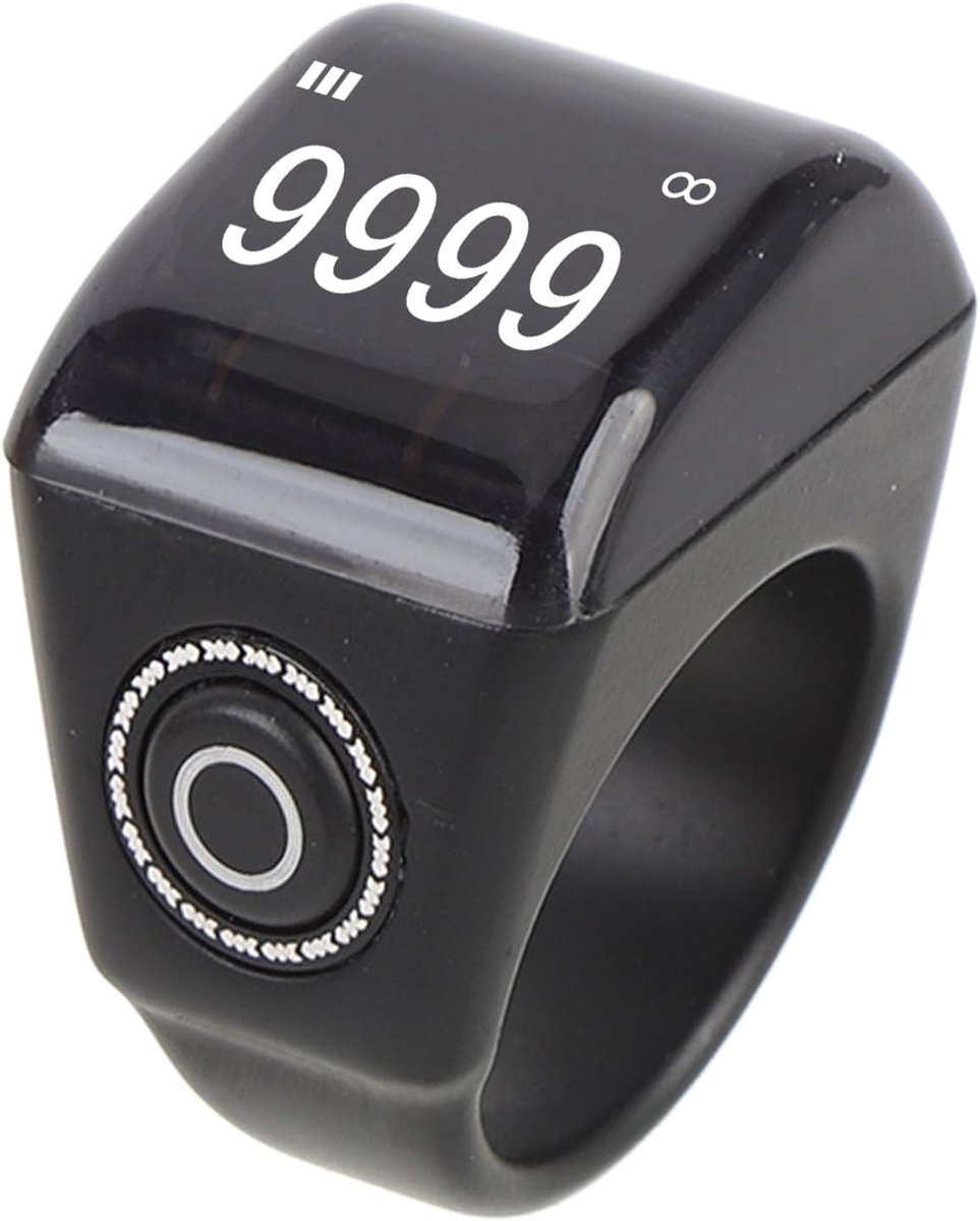 SnelShoppen - SIXRUN Elektronische Vinger Teller, Digitale Tasbih Hand Teller, Slimme Clicker, IP67 Waterdicht voor Sport, Fitness, Gebed Tracking, 22