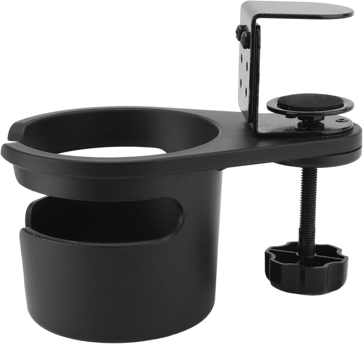 SnelShoppen - Grote Desk Drinkbeker Houder, Clip Houder voor Flessen en Bekers, Metalen Anti-Spill Tafel Drinkbeker Houder voor Thuis en School, Rotat