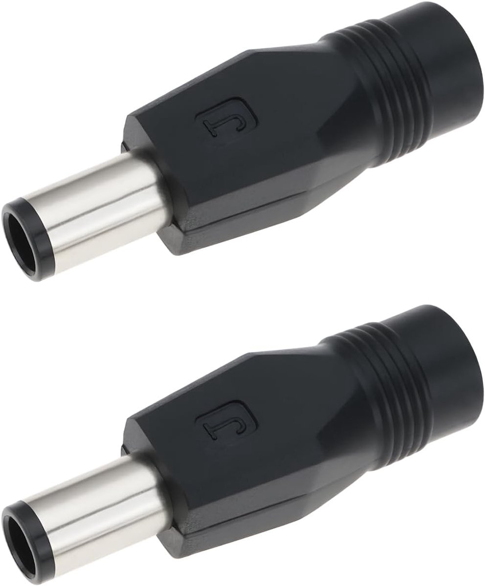 SnelShoppen - EMSea 2X Vierkante DC Voedingsadapter 7.4mm x 5mm Mannelijk naar 5.5mm x 2.1mm Vrouwelijk Connector voor Elektronica, Universele Oplossi