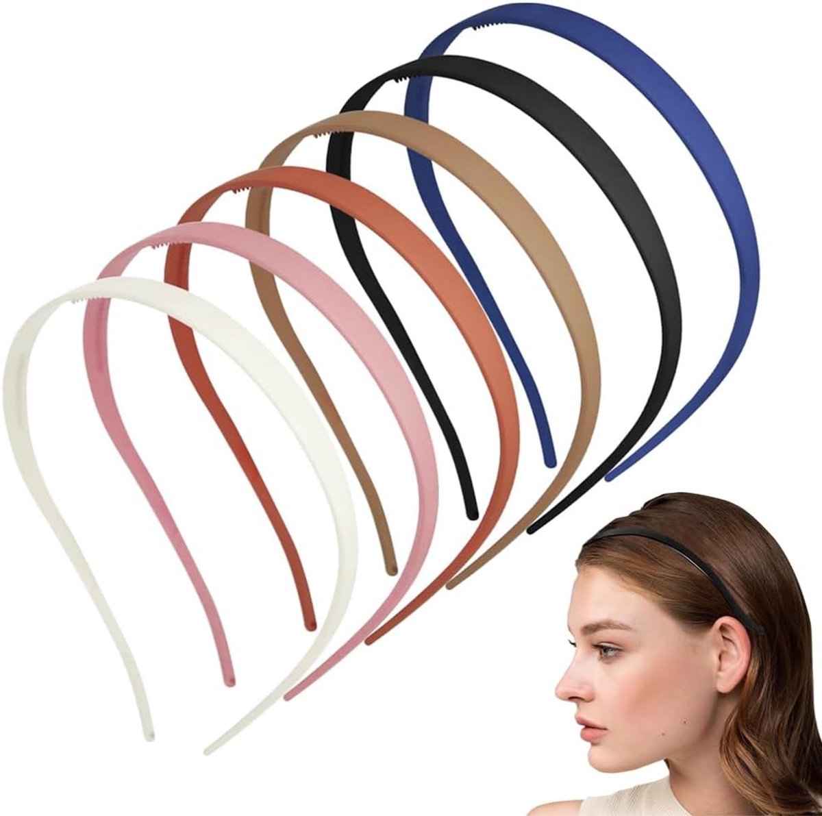 Pack of 6 Headbands for Glasses Wearers, No Headache Sunglasses, Thin Headbands, Non-Slip, Matte Plastic Teeth, Ideal - ShopVlot