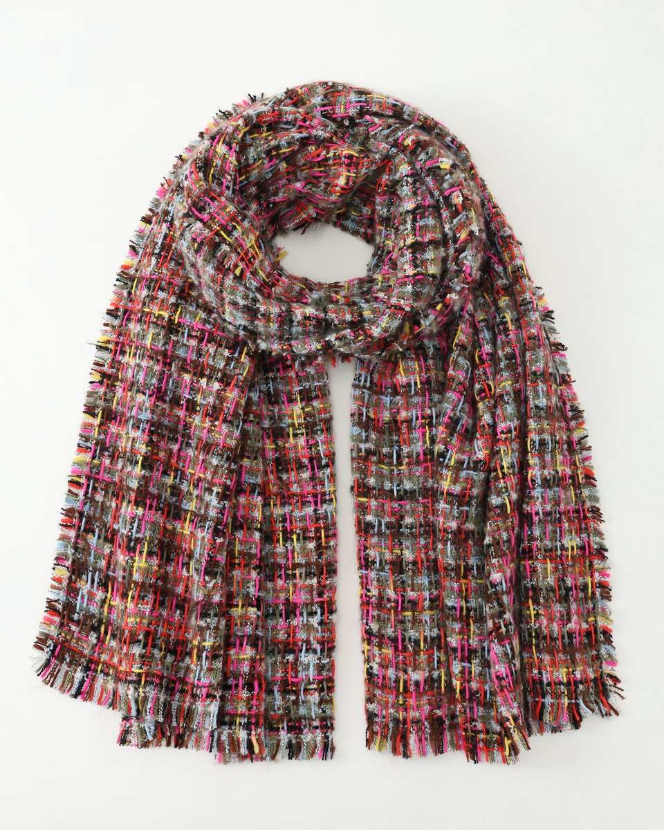 Nouka - Dikke Winter Sjaal - Multicolor - Vrolijke Sjaal - Herfst Kleuren - Cadeau voor Vrouwen - 65 x 180 cm
