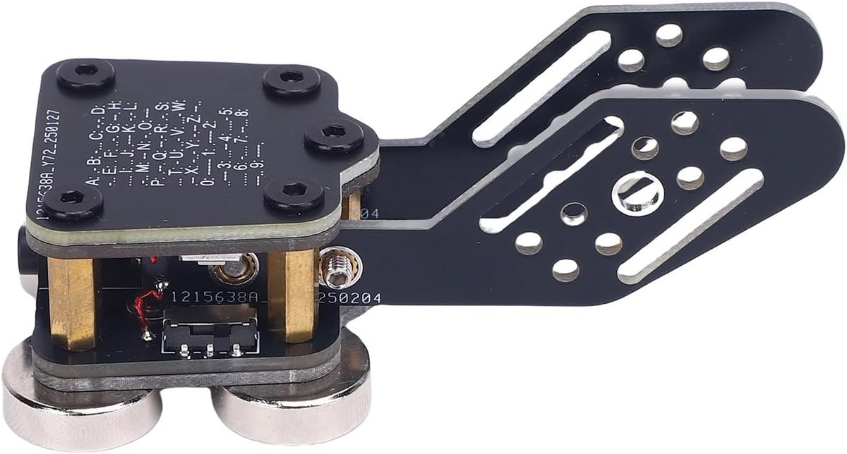 SnelShoppen - Jectse Mini CW Automatische Morse Sleutel, Dubbele Paddle Code Keyer Trainer met PCB, 4 Nd Magnetische Voeten, Type C Interface, Univers