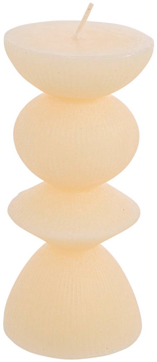 Atmosphera Créateur d'intérieur® Homy ronde decoratieve kaars, hoogte 15 cm beige