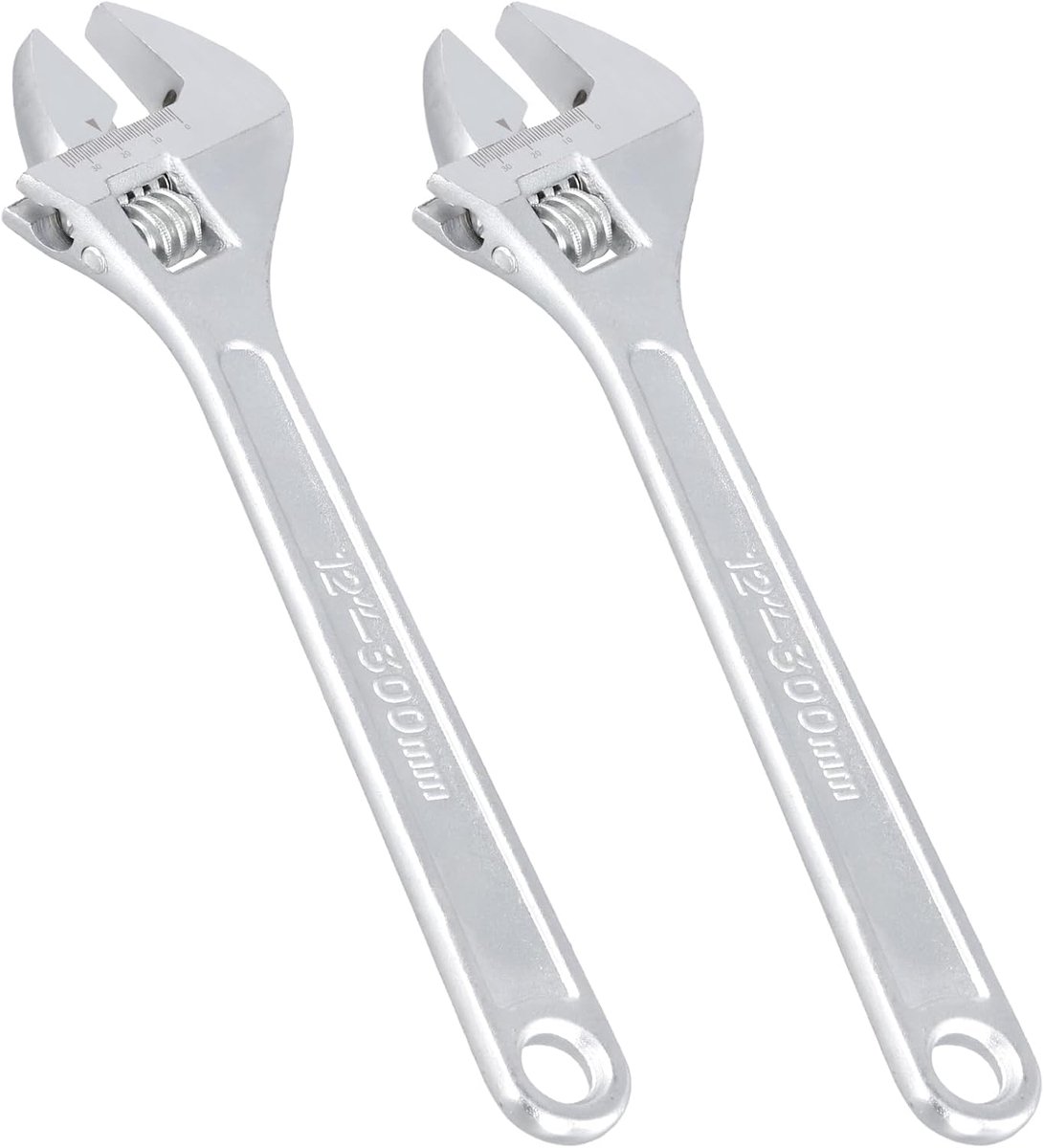 SnelShoppen - HAKZEON 2 STKS 12 Inch Verstelbare Moersleutel 305mm - Professionele Sanitair Tool met Brede Kaak en Schaal Markeringen voor Loodgieters