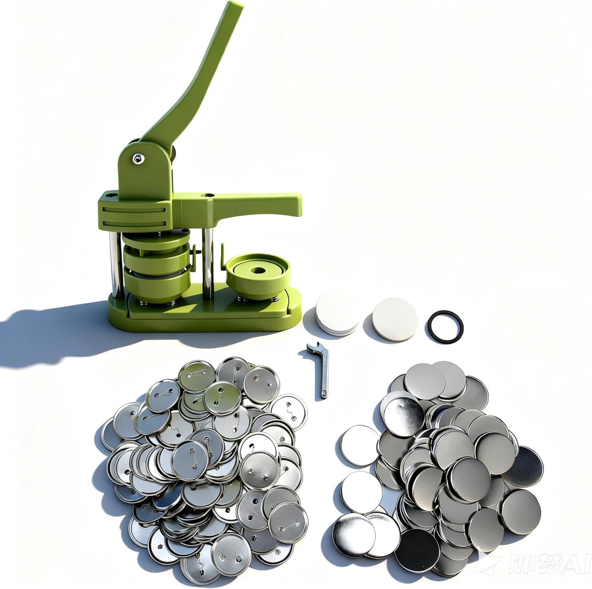 SnelShoppen - Pissente Button Maker Machine 58mm Badge Persmachine met 100 Badge Covers Clips Folies Papieren voor DIY Persoonlijke Cadeaus, Scholen,