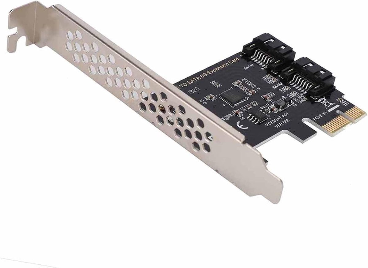 SnelShoppen - PCI E Kaart 3.0 met ASM1061 Chip, 2 Poorten, Volledige Snelheid 6Gbps voor IDE AHCI, Ideaal voor Kleine en Grote Behuizingen