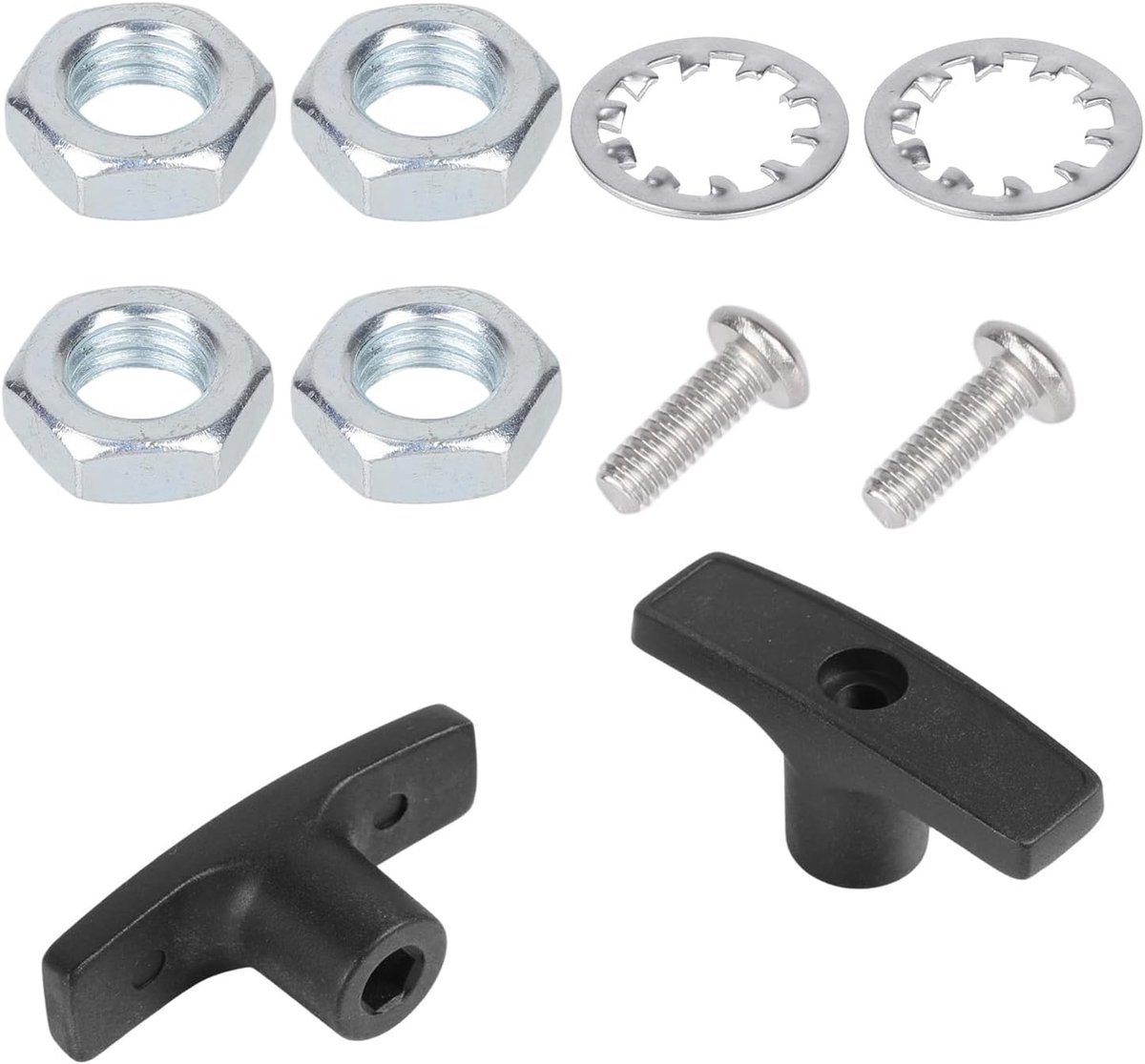 SnelShoppen - 2Pcs RV Afvalklep Handgrepen Set, RV Afvalklep Levers met 4 Moeren 2 Schroeven en 2 Ringetjes voor Camper Afval Tank Accessoires