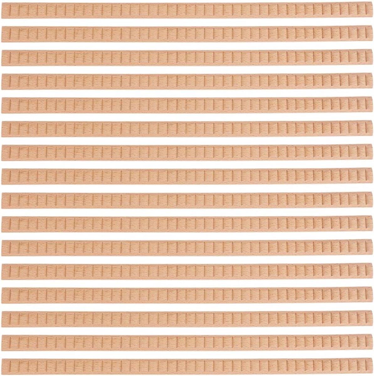 SnelShoppen - 16 Stuks Onbehandelde Decoratieve Houten Lijsten, 40cm Rechthoekige 3D Mouldings voor Wand, Kast, Plank, Deur en Raam Decoratie