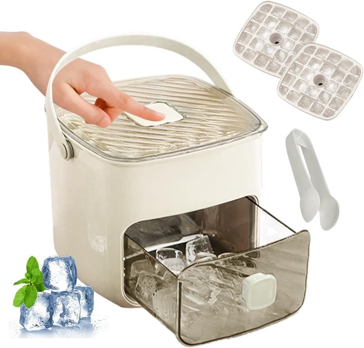 IJsblokjesmachine - Wit - Klein - BPA-vrij materiaal - Voor Cocktails en Dranken