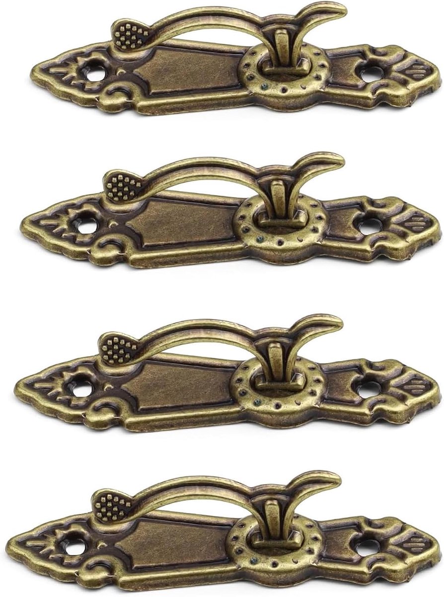 SnelShoppen - 4 Stuks Gordijn Tie Hooks - Metalen Gordijnhaken voor het Bevestigen van Gordijnen en Deurgordijnen - Retro Stijl - Sterk en Duurzaam Zi