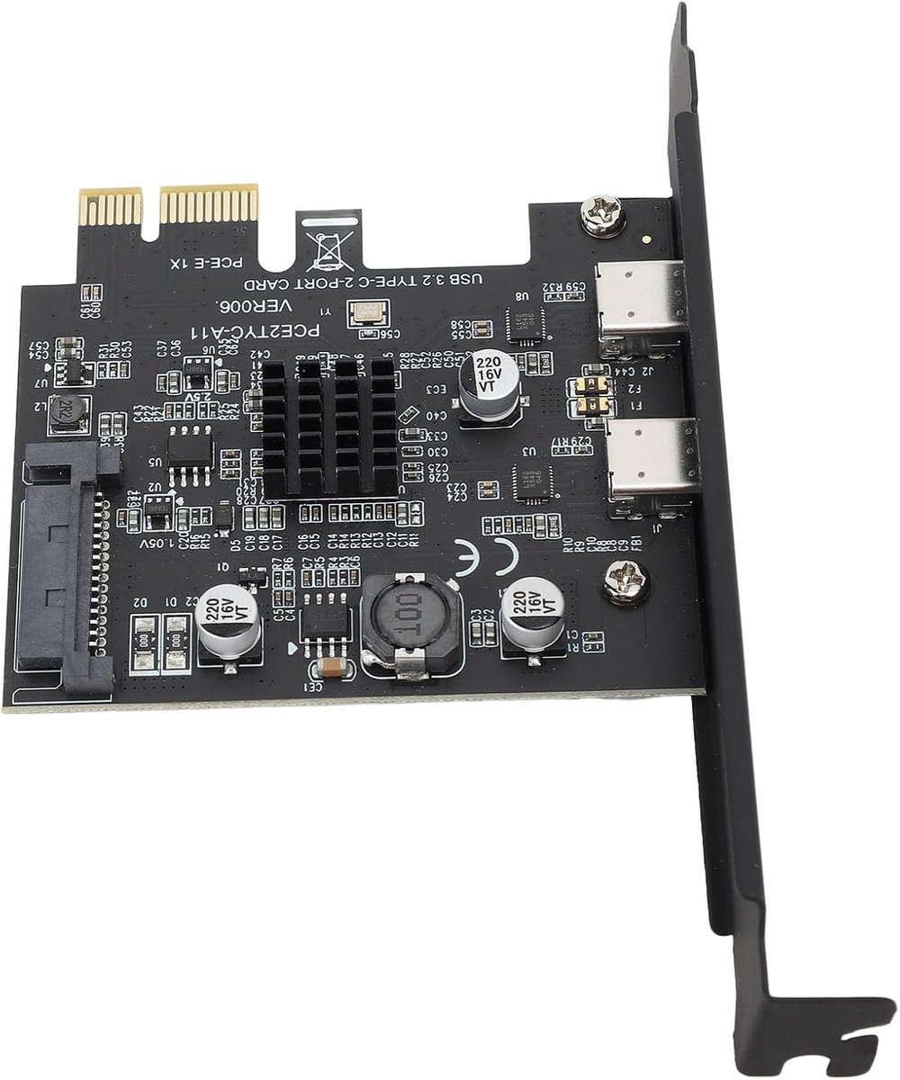 SnelShoppen - PCIe USB 3.2 Gen 2 Uitbreidingskaart, 2 Poort USB 3.2 PCI Express Uitbreidingskaart, PCIE USB C Kaart voor Desktop PC 11 10 7 Linux, 10G