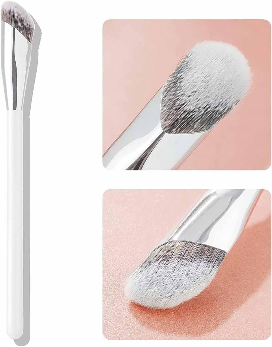 SnelShoppen - Concealer Kwast, Hoekige Onder Oog Make-up, Kleine Foundation Precisie Gezichtsblending Kwast voor Liquid, Crème en Poeder Formules