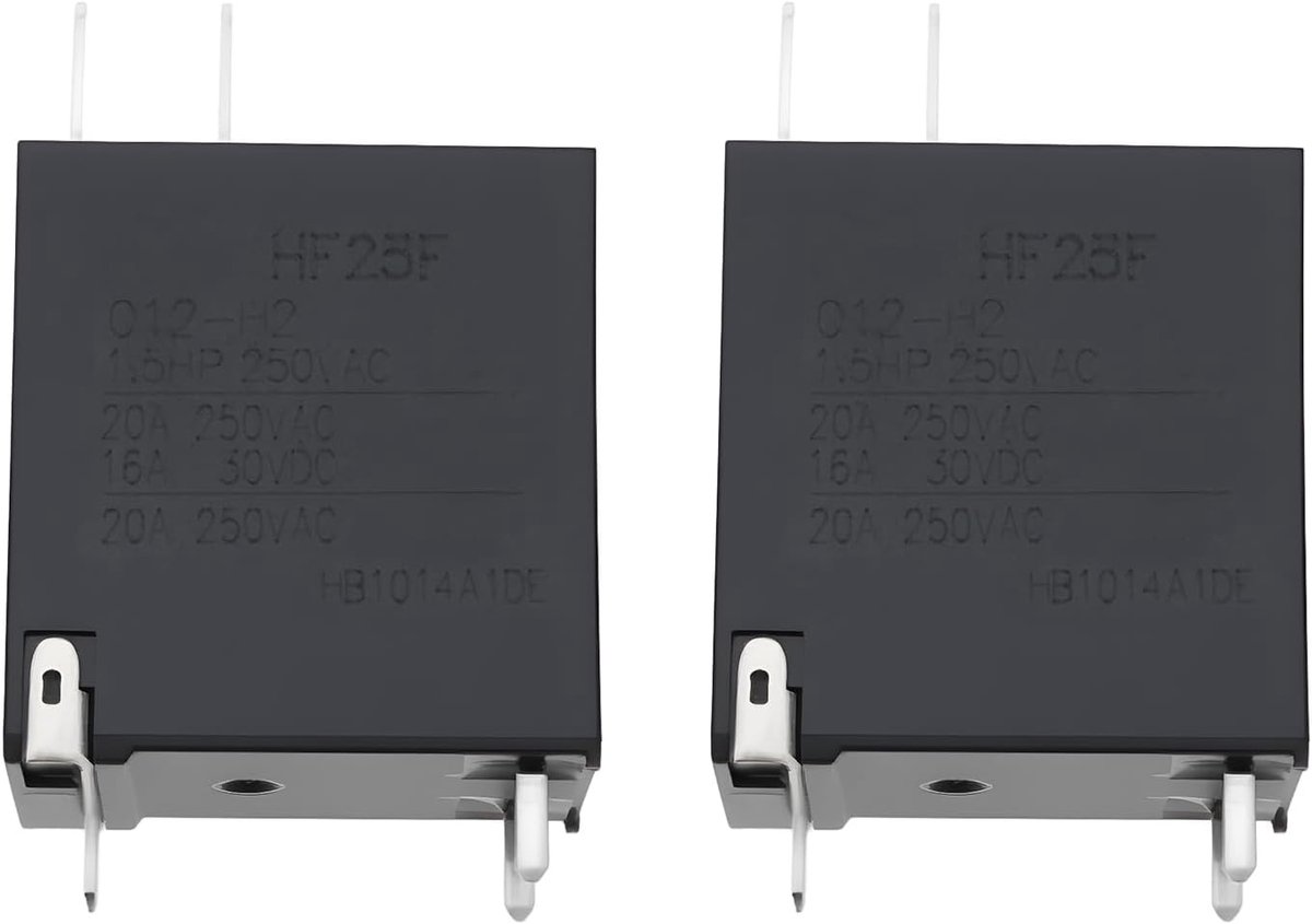 SnelShoppen - 2Pcs 3Pin Miniatuur High Power Relais HF25F-012-H 12VDC 20A voor Automobiel Apparaten, Huishoudelijke Apparaten en Industriële Toepassin