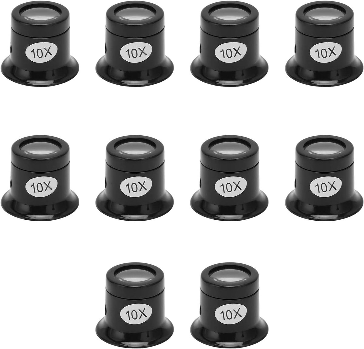 SnelShoppen - 10x Vergrootglas Set - Professionele Optische Lens voor Horlogemaker, Juwelier Loupe, 10 Stuks voor Reparatie, Foto's en Juwelen