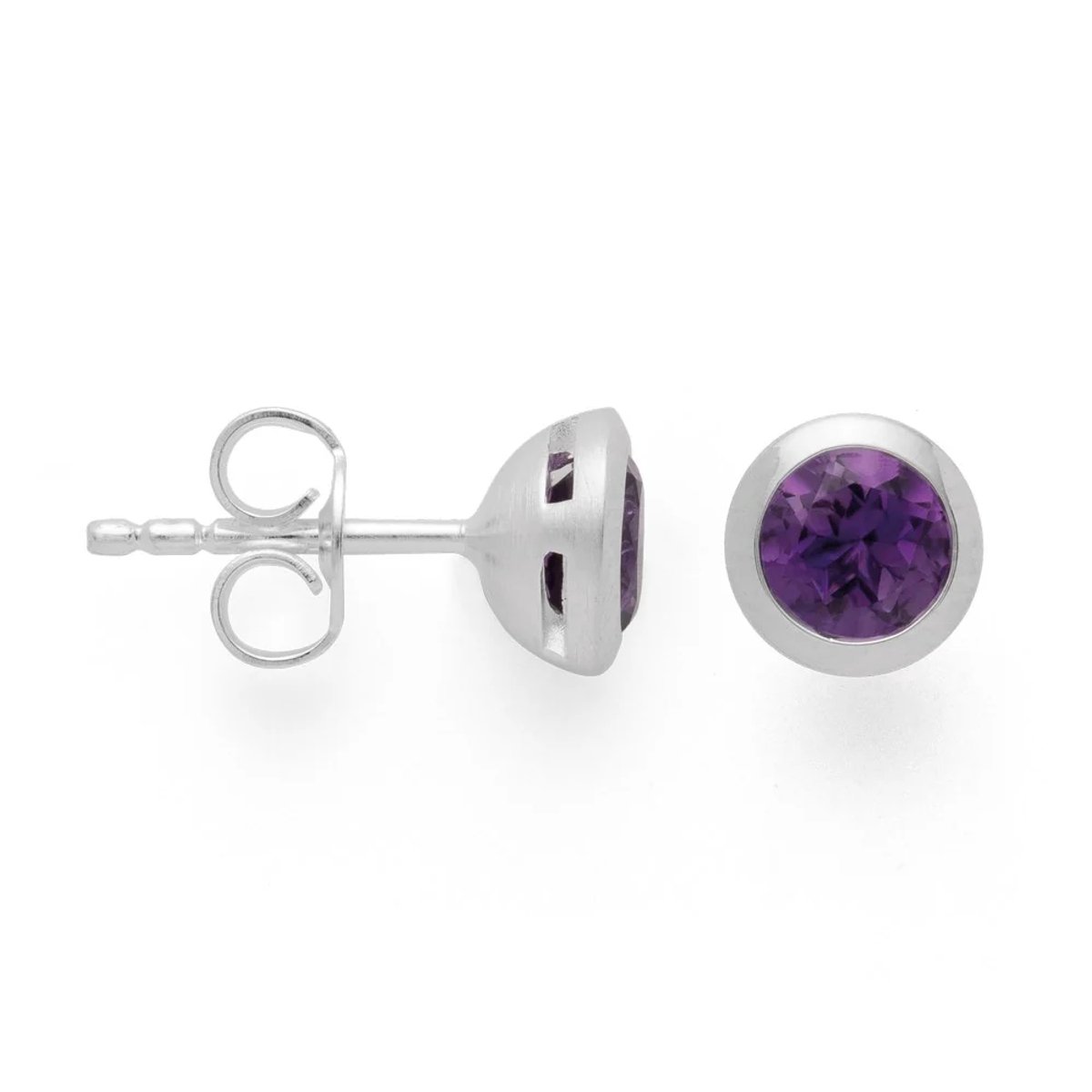 Bastian - Zilveren oorknoppen met amethist - 925 Sterling Zilveren Oorknoppen - Amethist 1,24 ct