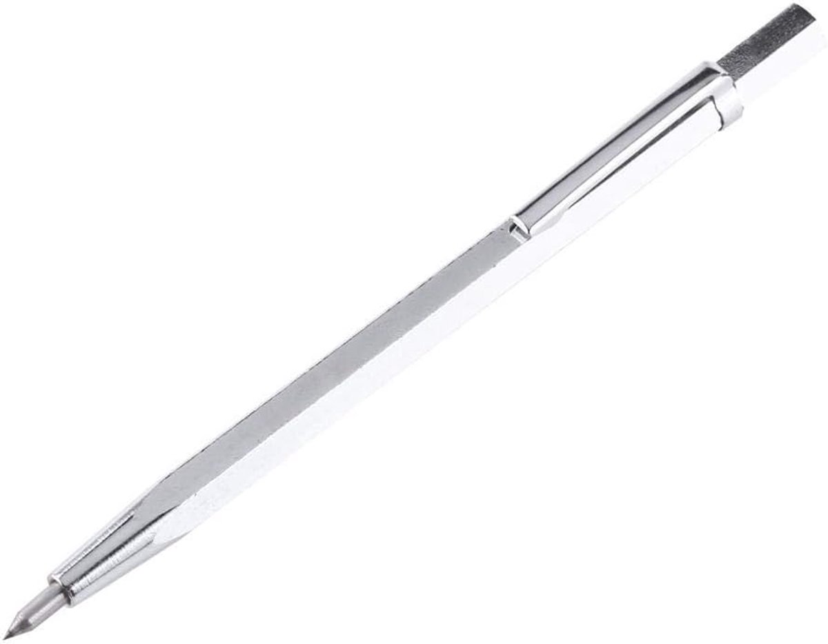 SnelShoppen - Akozon Handgravure Pen - Draagbare Graveertool voor Sieraden, Metaal, Glas, Steen, Kunststof, Hout en Keramiek - Zilver, Compact Ontwerp