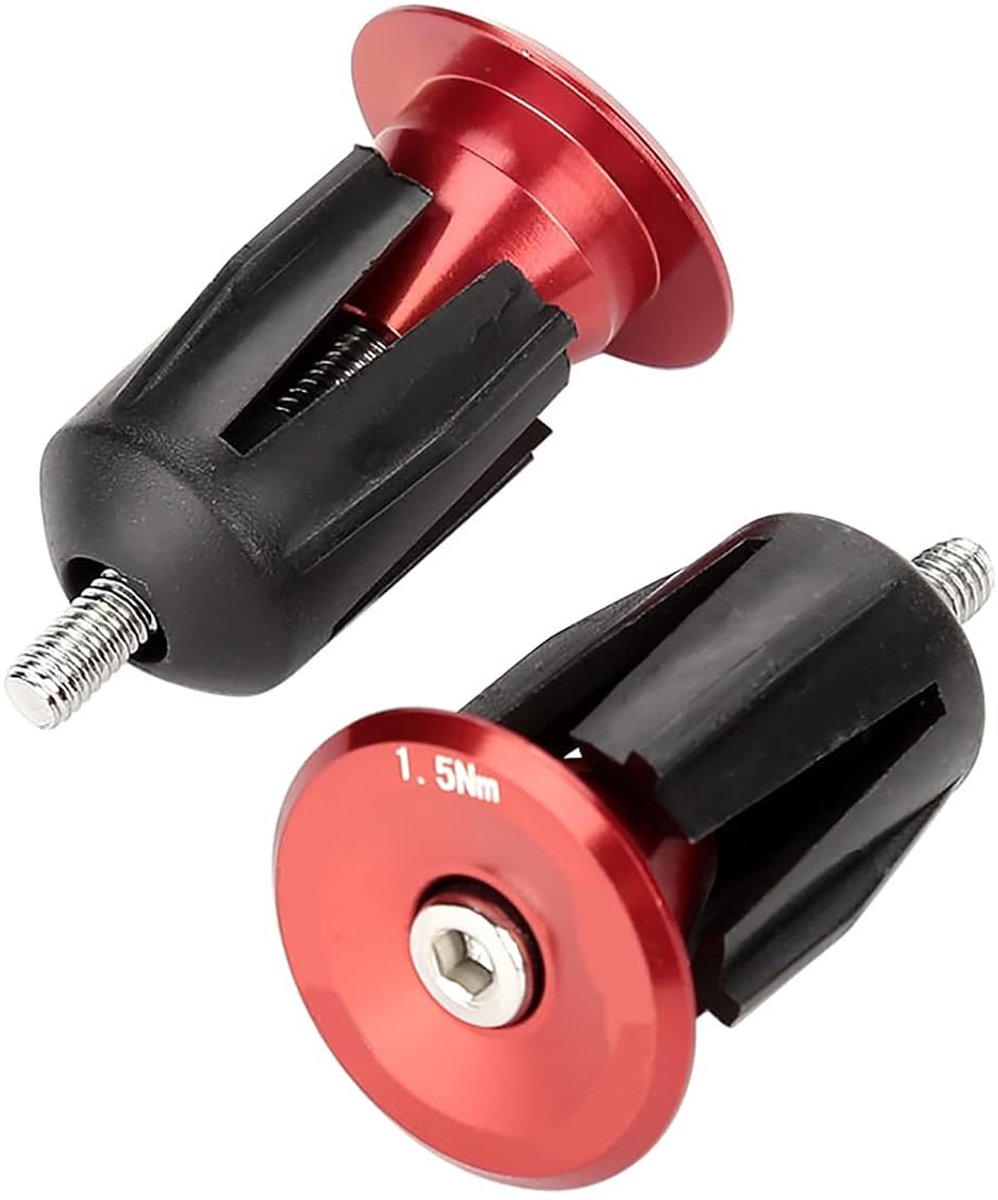 SnelShoppen - Fietsstuur Eindpluggen Set van 1 Paar Aluminium Handvatten Vervangingen voor Fiets, Mountainbike, Racefiets, MTB, BMX - Rood