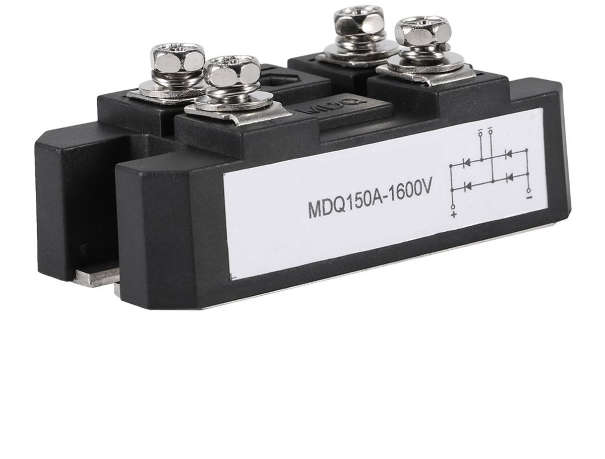 SnelShoppen - 150A / 1600V enkel-fase gelijkrichter module, gelijkrichter diodebrug 4 terminals MDQ, hoogvermogen, stabiele prestaties, voor stroomvoo