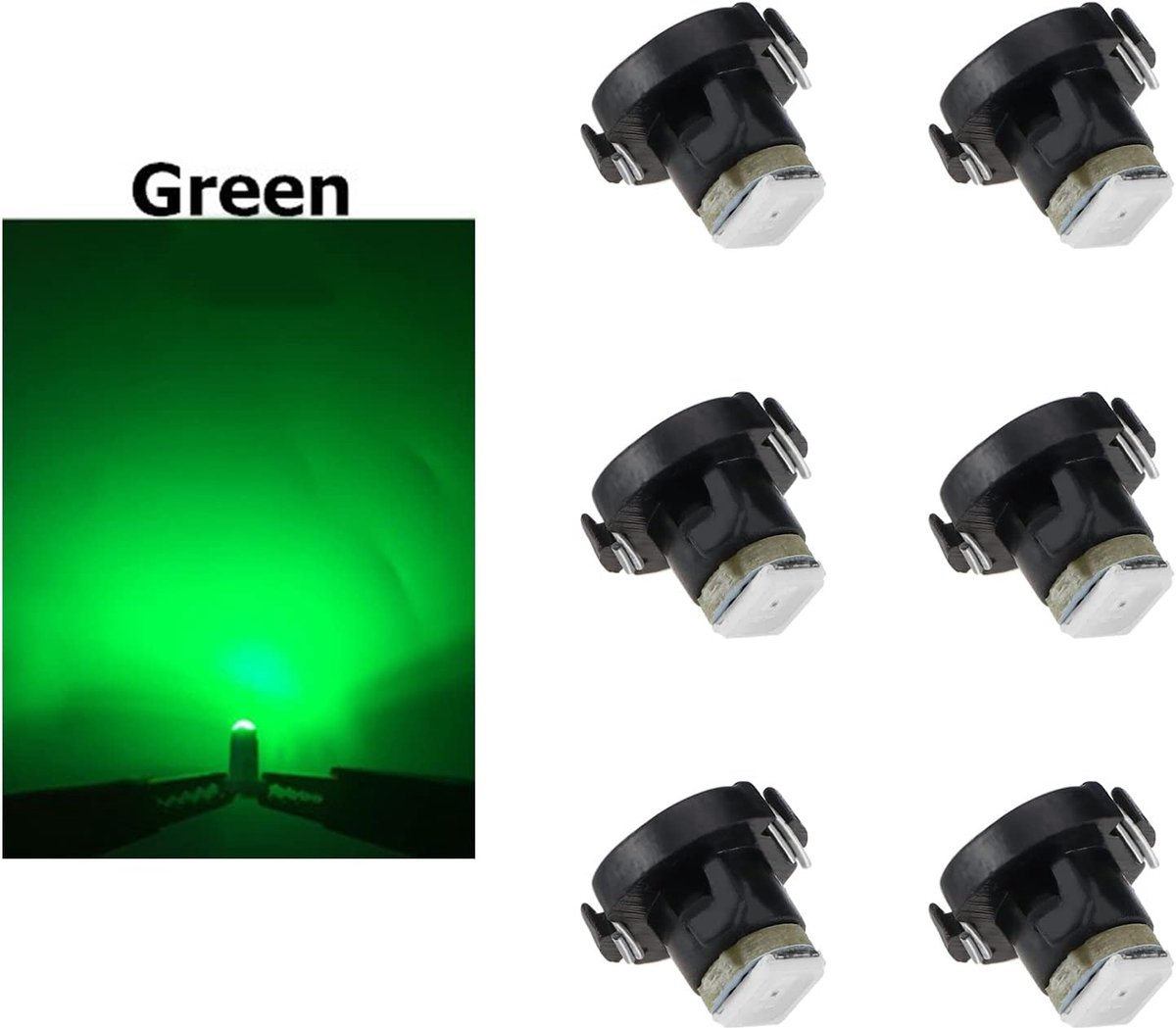 SnelShoppen - 10 x T3 1SMD 1210LED Autolampjes Indicator Dashboard Verlichting Klimaatregeling Groen - Energiezuinig, Lange Levensduur, 12VDC