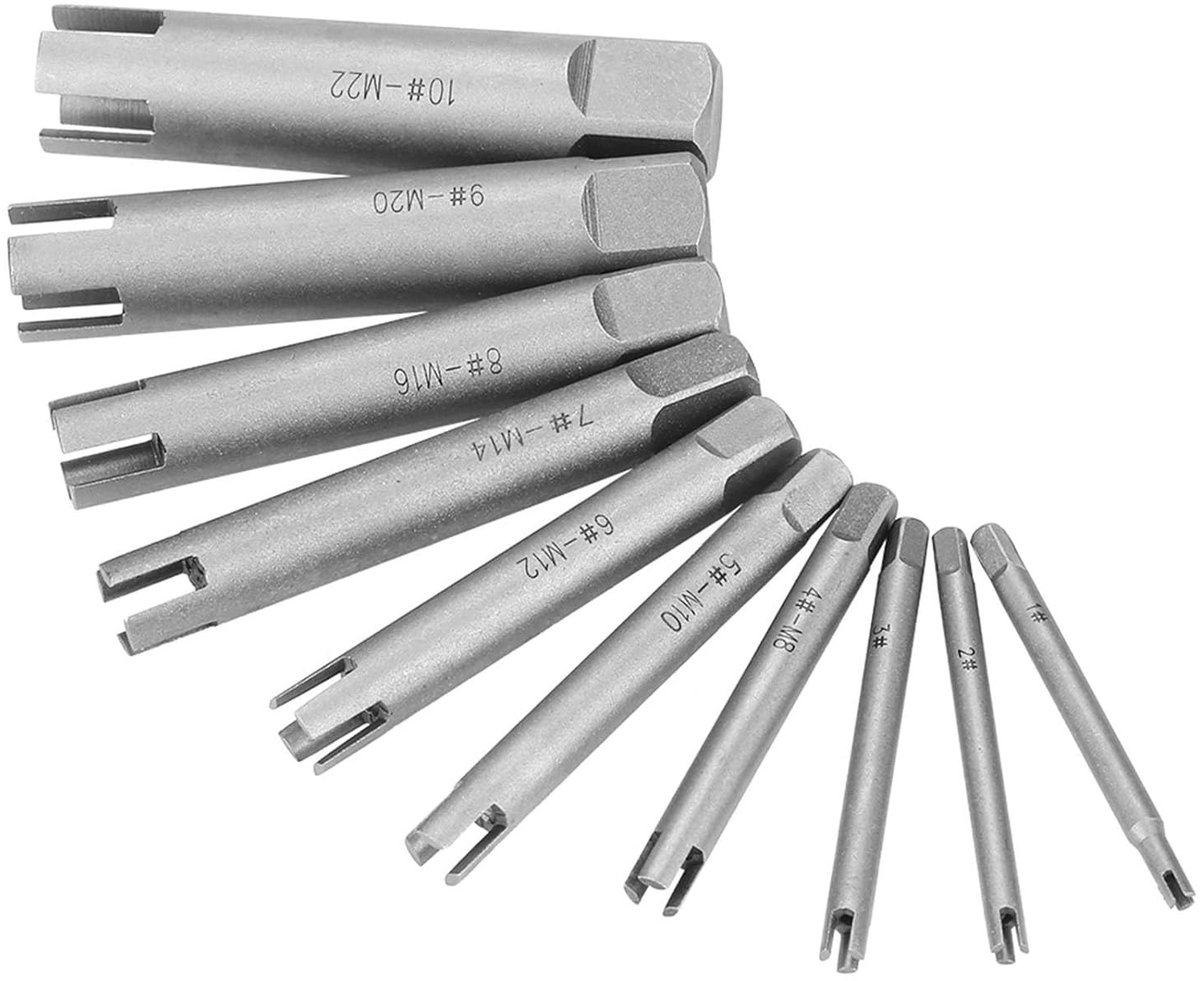 Set van 10 Stuks Tap Extractors voor het Verwijderen van Gebroken Schroefdraad en Stripped Schrauben