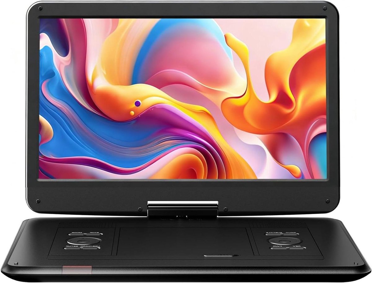 Draagbare DVD Speler - Films Kijken - Reizen en Auto - Groot Draaibaar Scherm - 15.6 Inch HD - Zwart