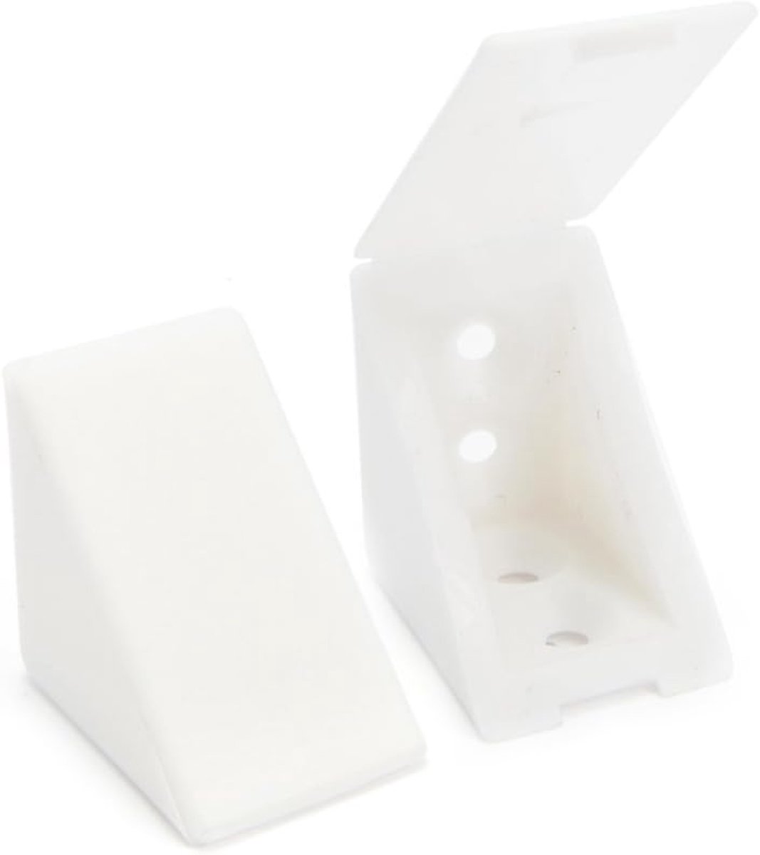 SnelShoppen - 40 x Sossai Hoekverbinders/Furniture Connectors/Cabinet Connectors met Dekklep | Wit | 32x32x45mm | Universeel voor Meubels en Interieur