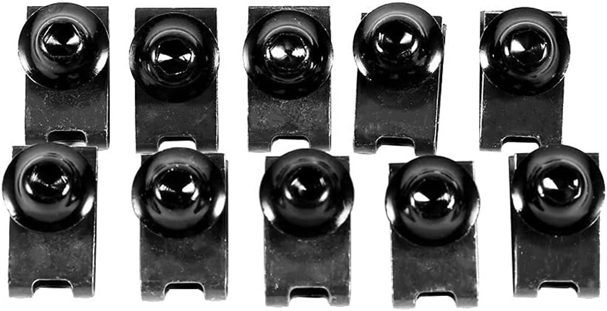 SnelShoppen - 10-delige Motorfiets Kuip Bevestigingsset, Universele 5 x 16MM Bevestigingsschroeven, Zwarte Spire Clips voor Motoren en Scooters