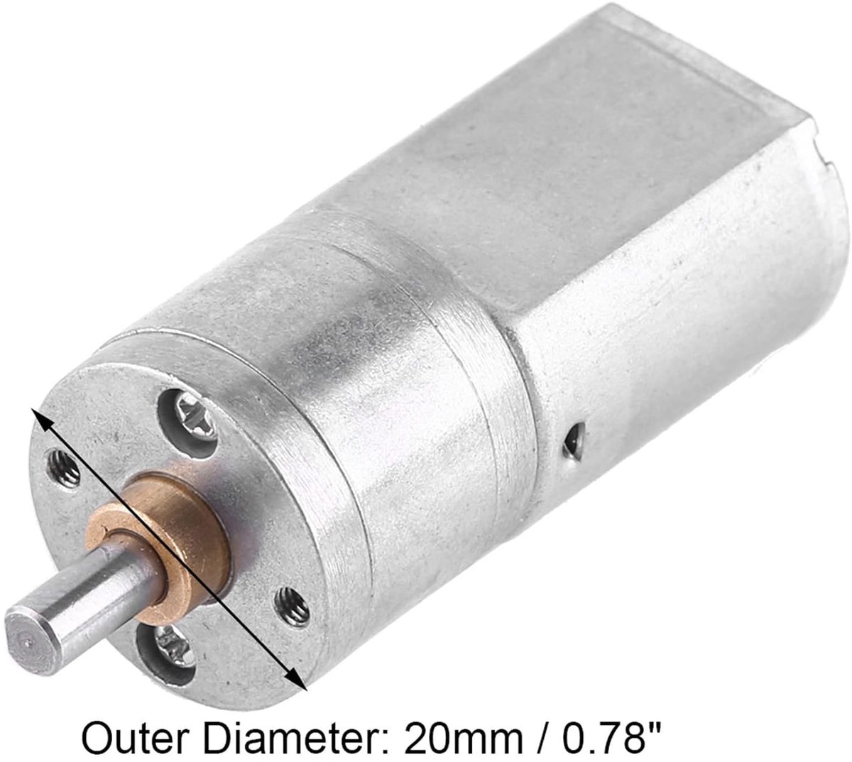 SnelShoppen - Transmission Motor DC 12V Omkeerbaar Reducer voor Hoog Koppel, Elektrische Motor, 15~200rpm, Buiten Diameter 20mm (15RPM) (200rpm)