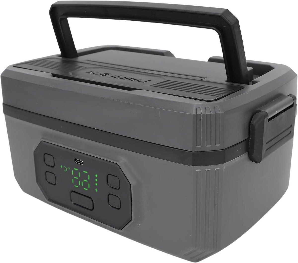 Elektrische Lunchbox - Verwarmbare Maaltijdbox - Onderweg Eten Opwarmen - Draadloze Verwarmingstechnologie - 1200 ml - Grijs