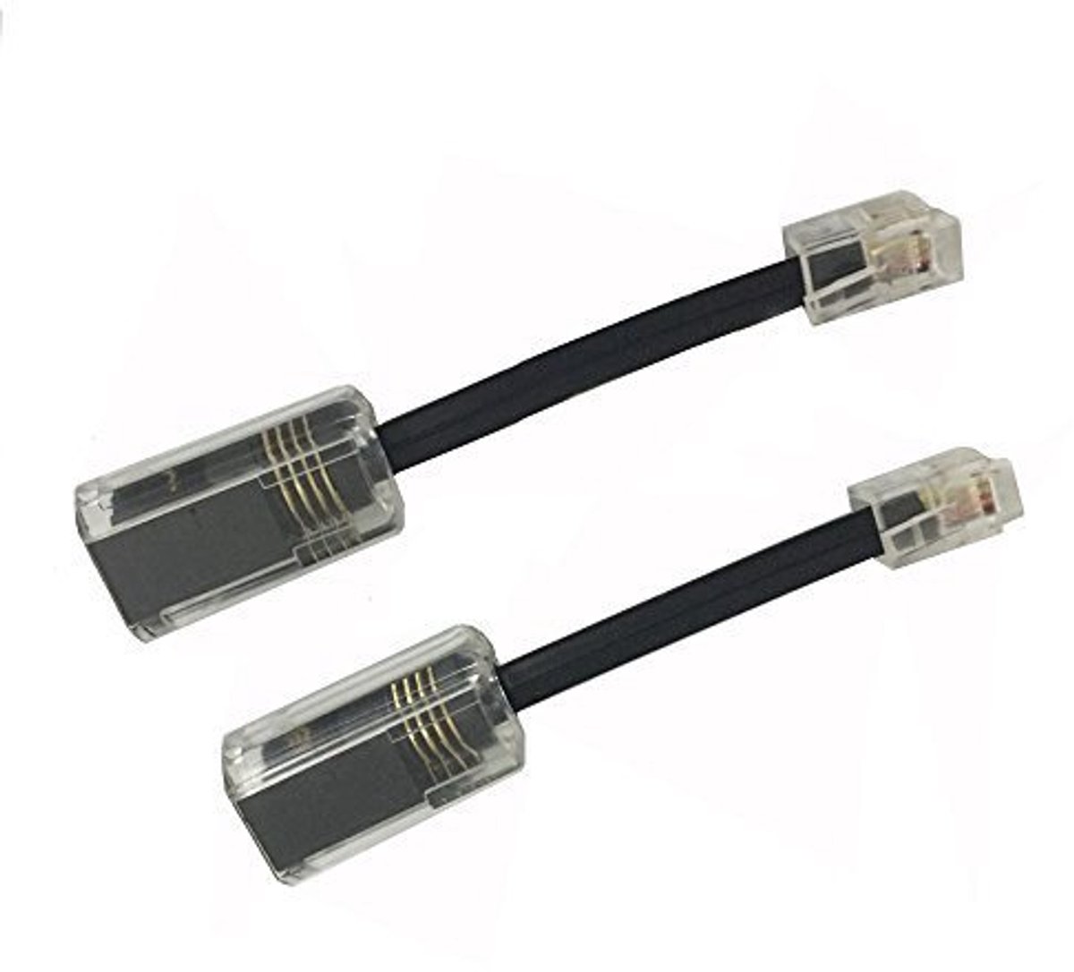 SnelShoppen - Telefoon Snoer Ontwinder 2 Stuks - 360 Graden Rotatie - Zwart - Ideaal voor Handsets en Telefoons