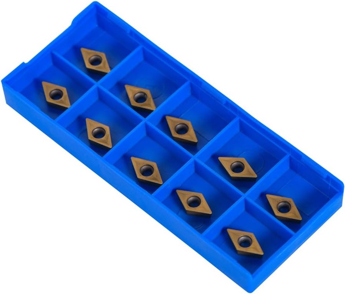 SnelShoppen - Box van 10 Stuks Rotonde Inserts CNC Ruitvormig Carbide DCMT070204-HM YBC251 Draaigereedschap voor Staal, Roestvrij Staal, Hoogwaardige
