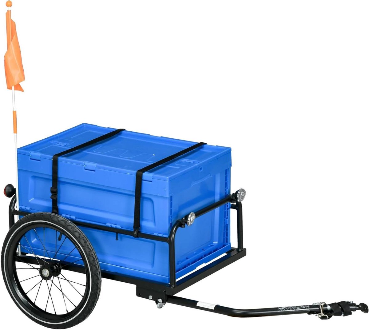 Fietskar - Boodschappenkar - Vervoer van spullen - Grote laadruimte - 65 Liter - Blauw