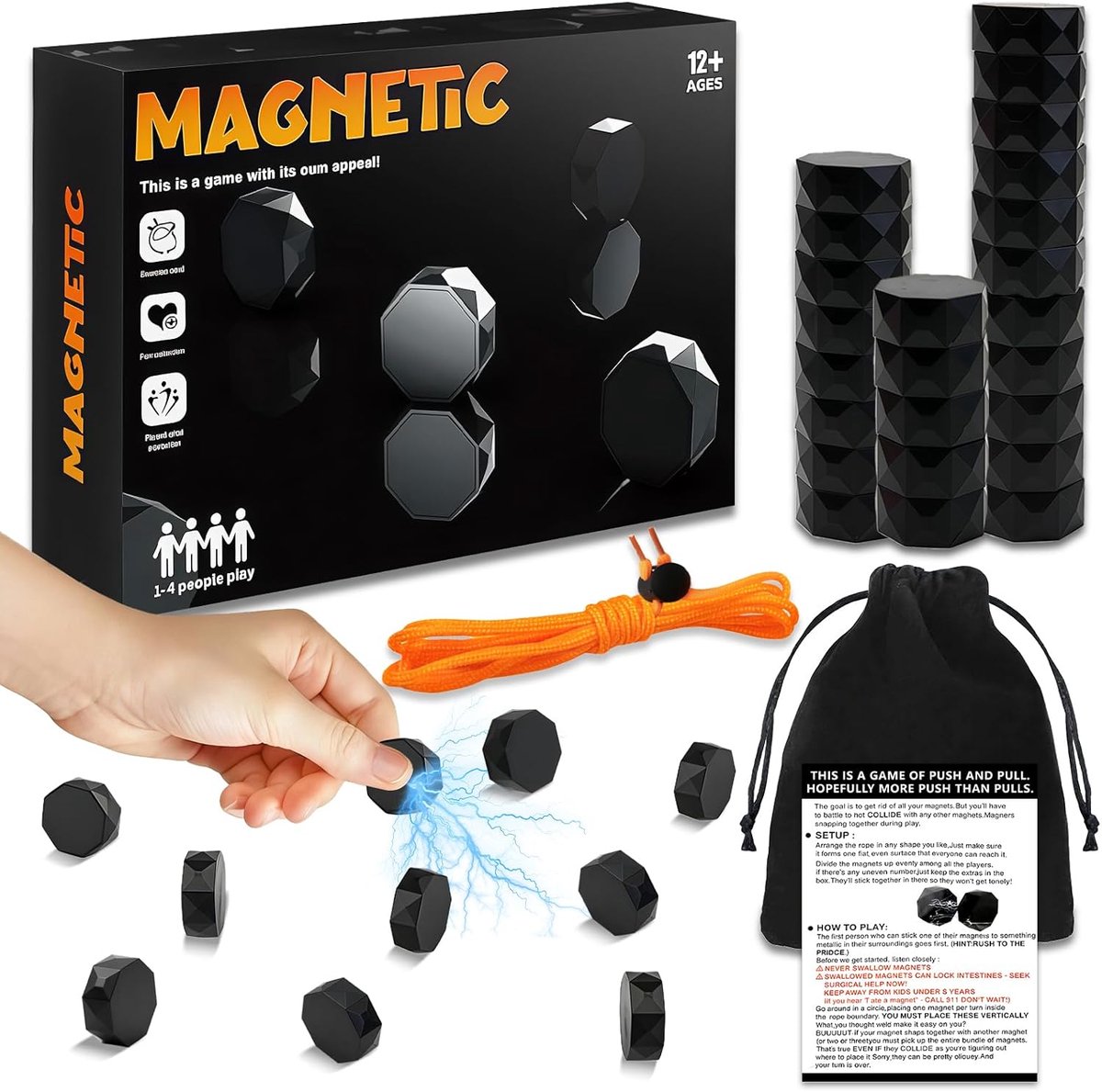 20 stuks magnetisch schaakspel, magneetstenen, bordspel, draagbaar magneetspel, reisschaak, magnetisch cadeau voor familiereizen, speelfeest