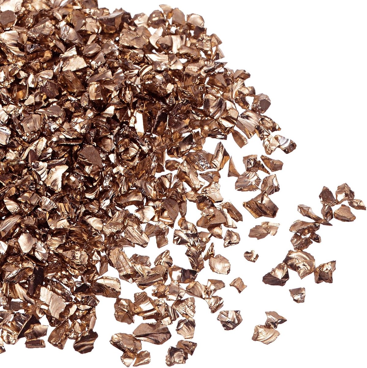 SnelShoppen - Crushed Glass Splashes 2-4 mm, 20 g Irregular Metallic Glass Donkerbruin voor DIY Decoratie en Nail Art, Elektrospray Coating