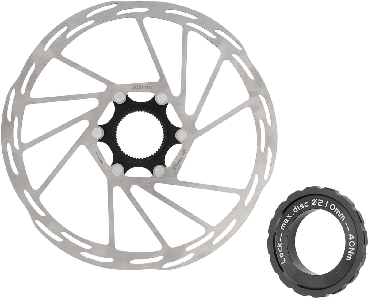 SnelShoppen - Remschijf Fiets Aluminium Legering 203 Mm Center Lock Roestvrij Staal MTB Wegfiets Remschijf Rotor Geschikt Voor Disc Remmen