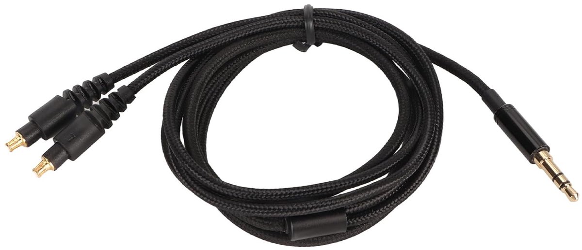 SnelShoppen - 3.5mm Vervangings Audio Upgrade Kabel, Goud Geplated Stekker, Gewoven Kabel, Vervangingsdraad voor Hoofdtelefoons, 3.9ft