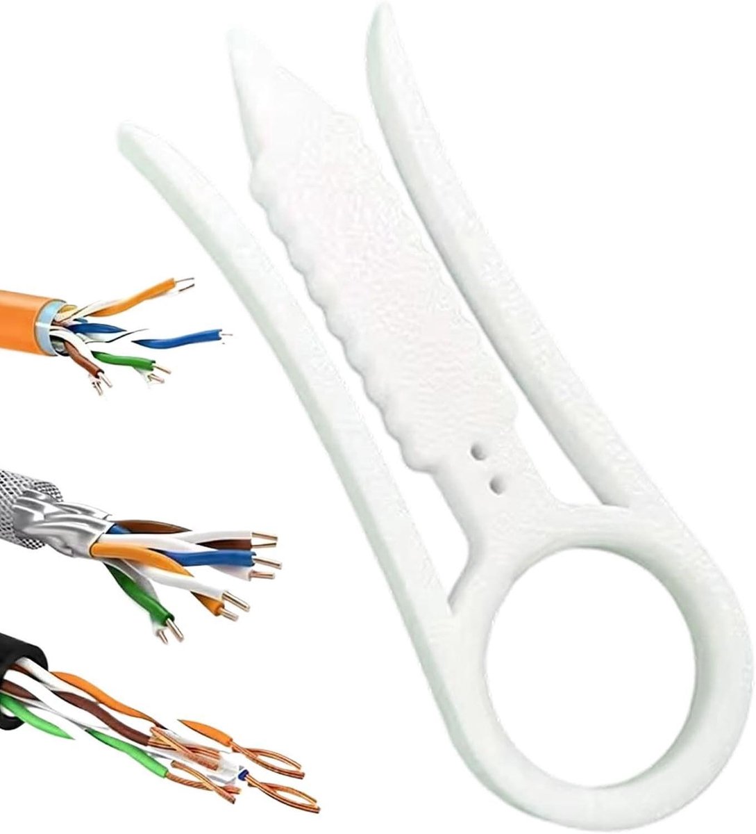 Kabelstriptang - Draadstripper Gereedschap - Kabels Voorbereiden - Antiklitfunctie - 7.9x2.7x0.6cm - Wit