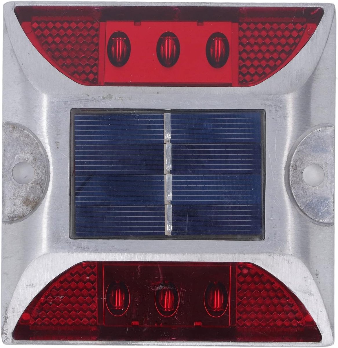 SnelShoppen - Solar Wegmarkering Licht IP68 Waterdicht Gietaluminium voor Oprit Trap Stoep Buitenshuis Hoogwegen Pad Marker (Rood licht)