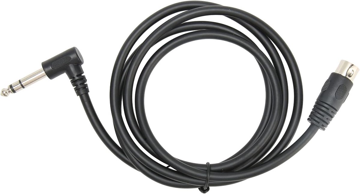 SnelShoppen - MIDI Din 5 Pin naar Rechte Hoek 6.35mm Kabel, MIDI Din 5 Pin Mannelijk naar 90 Graden 6.35mm Mannelijk Audio Adapter Kabel, Geluidsverbi