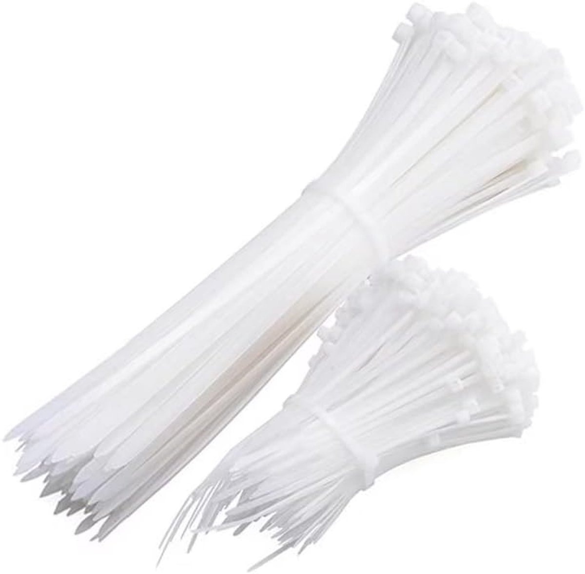 SnelShoppen - Witte Kabelbinders Plastic Nylon 5x200mm (500 stuks) - Sterke Kabelbinders voor Thuis, Tuin en Klussen
