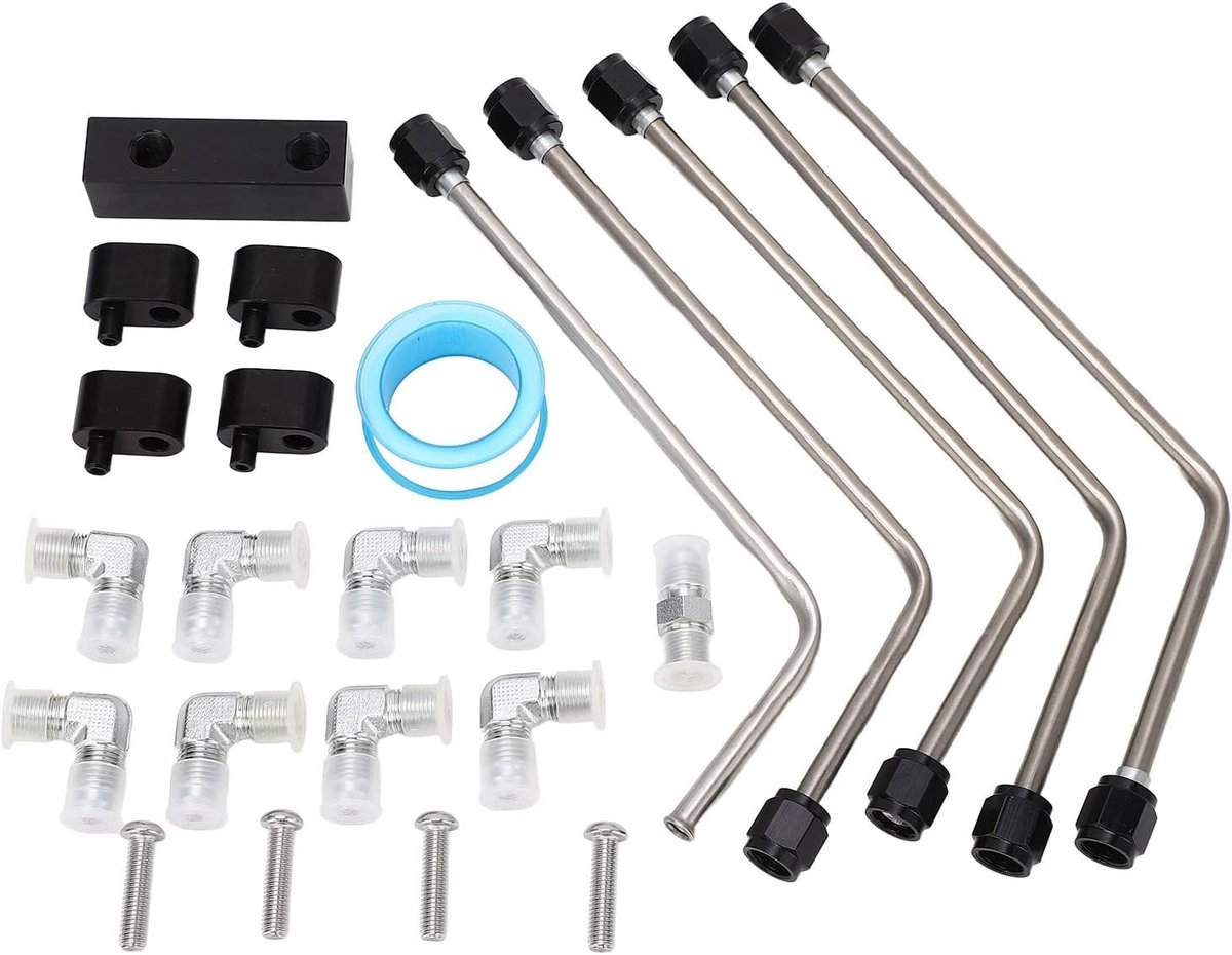 SnelShoppen - RVS Universele LS Serie Koelvloeistof Crossover Stoombuis Kit, LS Koelvloeistof Crossover Stoomvent Kit, CNC Aluminium en RVS Vent Adapt